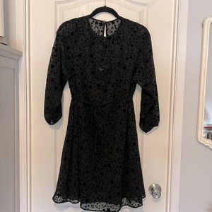 So Cute Star Overlay Black Dress